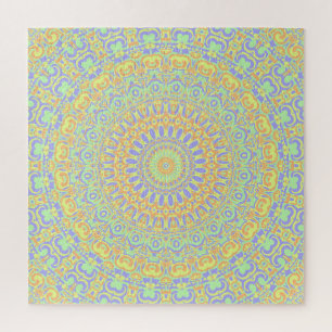 Quirky Colourful Eclectic Boho HIppie Mandala Art Jigsaw Puzzle