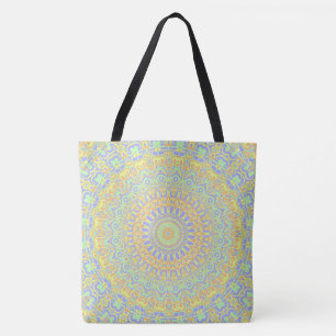 Quirky Colourful Eclectic Boho HIppie Mandala Art Tote Bag