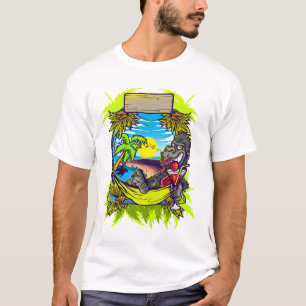 Quirky colourful gorilla tropical island  T-Shirt