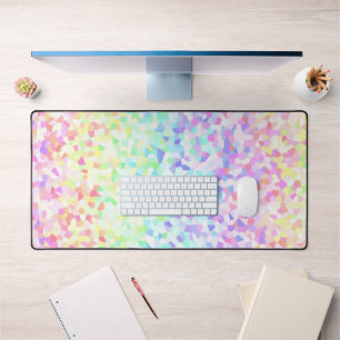 Quirky Colourful Groovy Rainbow Sprinkle Mosaic Desk Mat