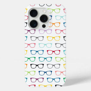 Quirky Colourful Hipster Glasses Pattern iPhone 15 Pro Case
