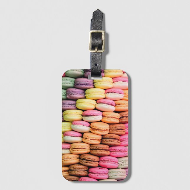 Quirky Colourful Macaroons Luggage Tag (Front Vertical)