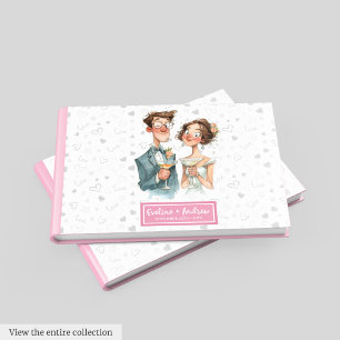 Quirky Couple Guest Book Funny Wedding Watercolor