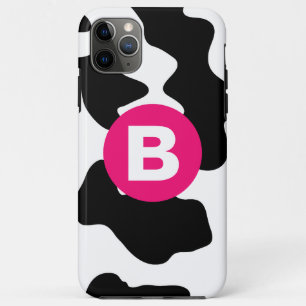 Quirky Cow Patch Pattern Pink Monogram Case-Mate iPhone Case