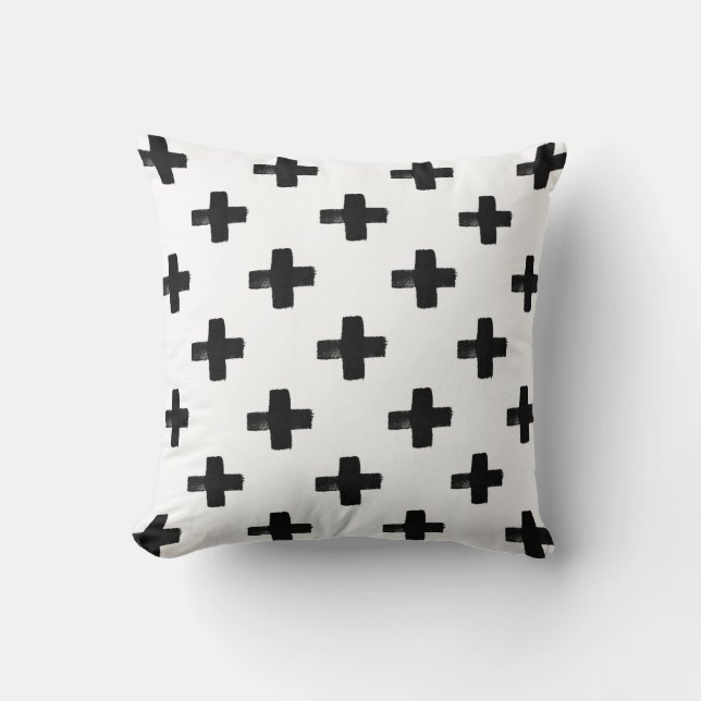 Quirky Crosses Throw Pillow (Front)