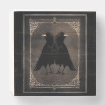 Quirky Crows Wood Box Sign