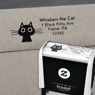 Quirky Cute Kitty Cat Fun Return Address Self-inking Stamp