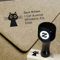 Quirky Cute Kitty Cat with Return Address