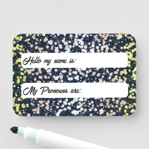 Quirky Cute Retro Boho Flora Pangender Pride Flag Name Tag