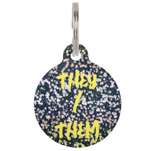 Quirky Cute Retro Boho Flora Pangender Pride Flag Pet Tag