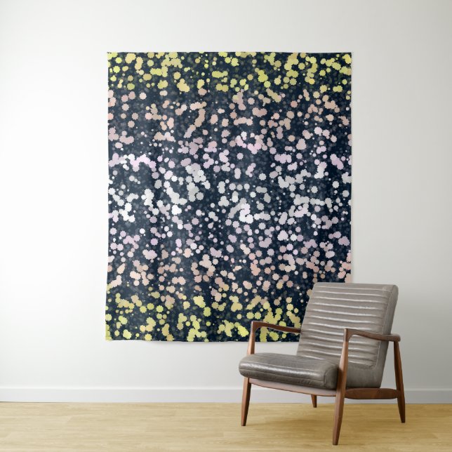 Quirky Cute Retro Boho Flora Pangender Pride Flag Tapestry (In Situ)