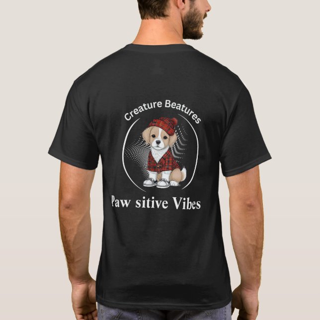 quirky dog in Scottish Tartan | Funny Sarcasm T-Shirt (Back)