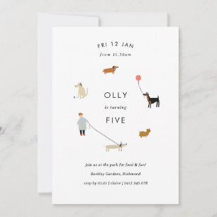 Quirky Dog Theme Birthday Invitation 