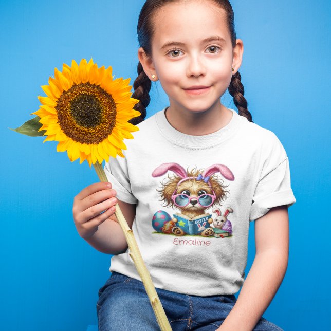 Quirky Dog With Bunny Ears Reading A Book Toddler T-Shirt (Creator Uploaded)