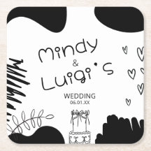 Quirky Doodle Shapes Script Wedding