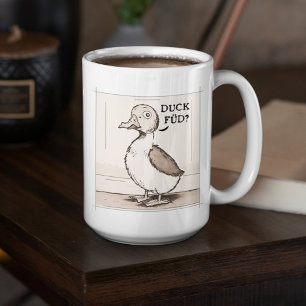 Quirky Duck, Funny Scandinavian Duck Coffee Mug