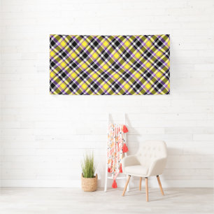 Quirky Eclectic Boho Nonbinary Plaid Pride Flag Banner