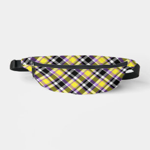 Quirky Eclectic Boho Nonbinary Plaid Pride Flag Bum Bags