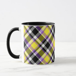 Quirky Eclectic Boho Nonbinary Plaid Pride Flag Mug
