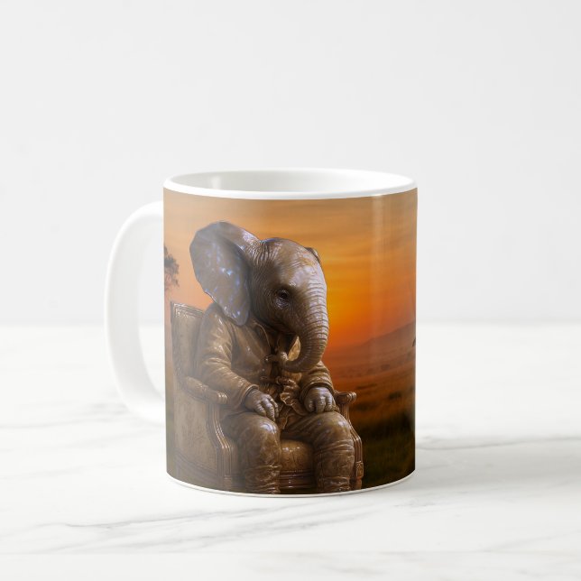 Quirky Elephant Home Decor Coffee Mug (Front Left)