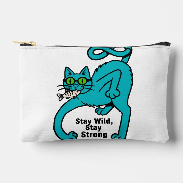 Quirky Expressive Cat Accessory Pouch (Front)