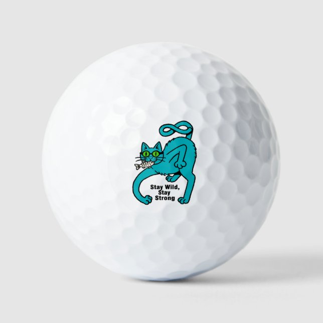 Quirky Expressive Cat Golf Balls (Front)