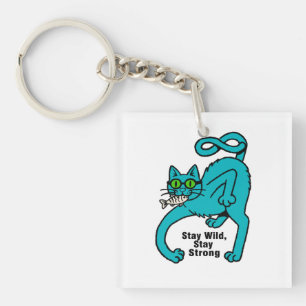 Quirky Expressive Cat Key Ring