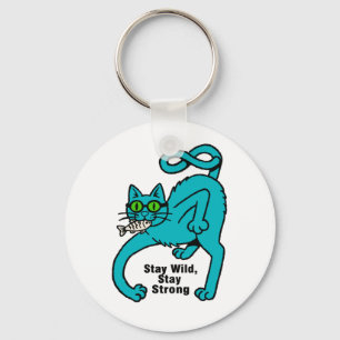 Quirky Expressive Cat Key Ring