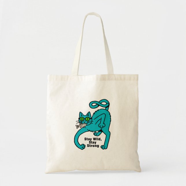 Quirky Expressive Cat Tote Bag (Front)