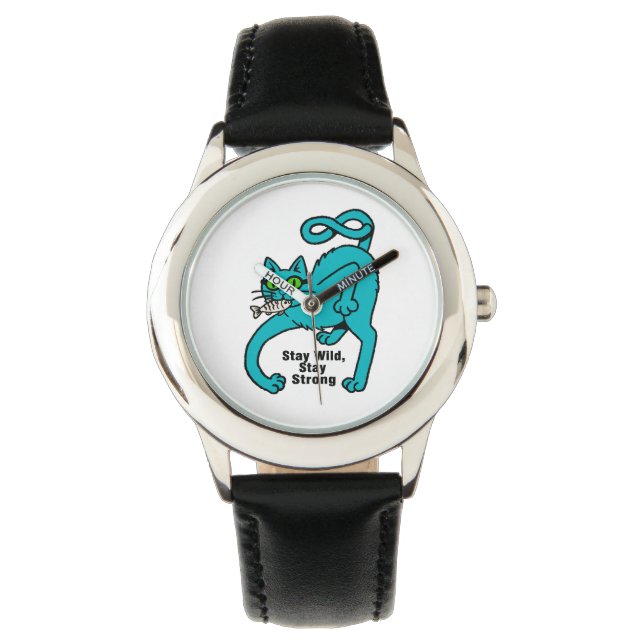 Quirky Expressive Cat Watch (Front)