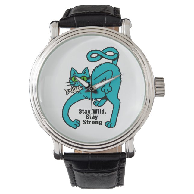 Quirky Expressive Cat Watch (Front)