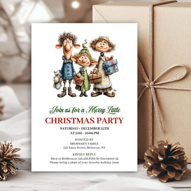 Quirky Family Holiday Party Printable Invitation (Quirky Family Holiday Party Printable Invitation)