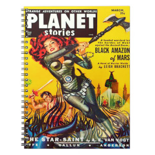 QUIRKY FIFTIES SCI FI PULP DESIGN SPIRAL NOTEBOOK