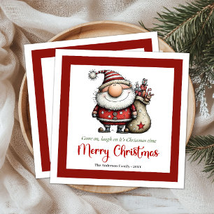 Quirky Funny Santa Claus Cartoon Holiday Party  Napkin