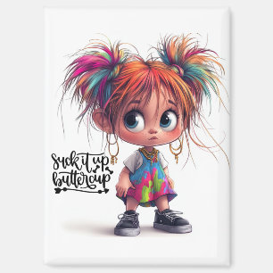 Quirky Girl Buttercup Magnet