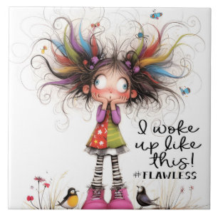 Quirky Girl # Flawless Ceramic Tile