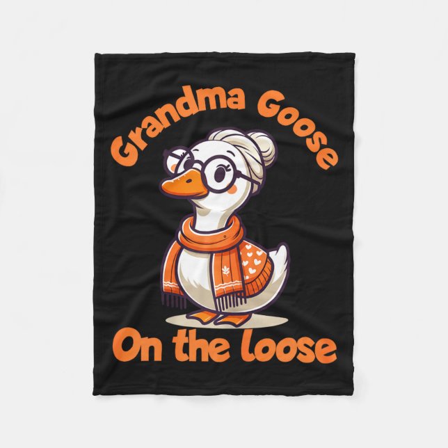 Quirky Goose Creations Funny Grandma Goose On The  Fleece Blanket (Front)