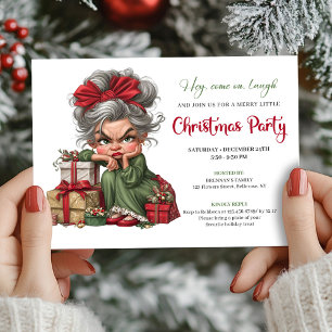 Quirky Grandma Christmas Cartoon Party Invitation