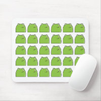 Quirky Green Frog Pattern Design Mouse Pad