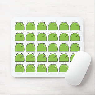 Quirky Green Frog Pattern Design Mouse Pad