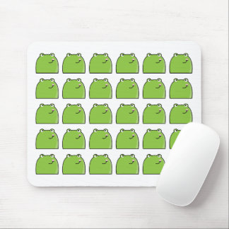 Quirky Green Frog Pattern Design Mouse Pad