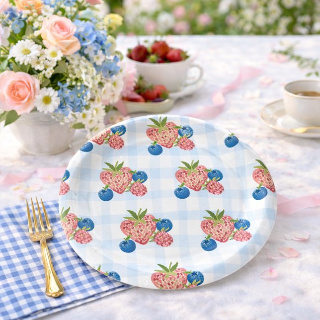 Quirky Hand Drawn Berry Sweet Baby Shower Paper Plate (Quirky Hand Drawn Berry Sweet Baby Shower Paper Plates)