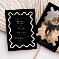 Quirky Hand Drawn Line Black Wedding