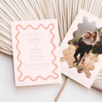 Quirky Hand Drawn Line Blush Pink Wedding