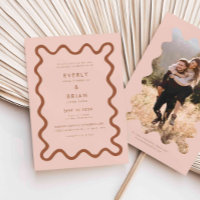 Quirky Hand Drawn Line Terracotta Wedding