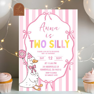 Quirky Hand Drawn TWO silly Birthday Invitation