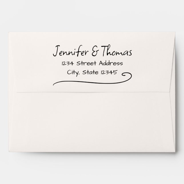 Quirky Hand Drawn Wedding Shoes Wedding Invitation Envelope (Back (Top Flap))