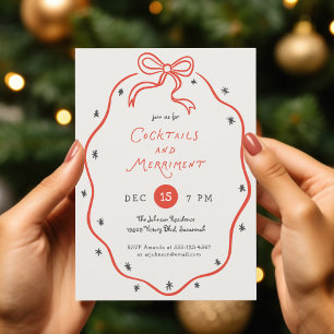 Quirky Handdrawn Doodles Festive Cocktail Party Invitation