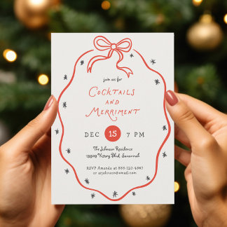 Quirky Handdrawn Doodles Festive Cocktail Party Invitation