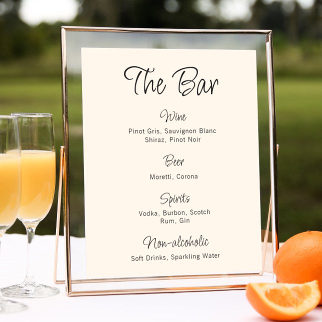 Quirky Handwritten Wedding Bar Menu Poster (Creator Uploaded)